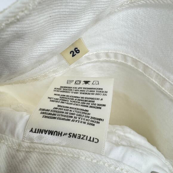 Citizens of Humanity Off-White McKenzie Curved Straight‎ Jeans Size 26 - Picture 10 of 12